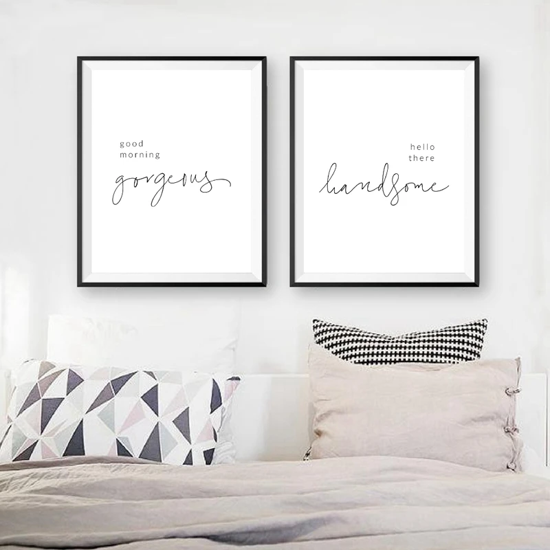 ontvangen sessie procedure Goedemorgen Prachtige Hello Er Knappe Slaapkamer Quote Print Nordic Poster  Moderne Wall Art Foto Canvas Schilderij Home Decor|Schilderij &  Schoonschrift| - AliExpress