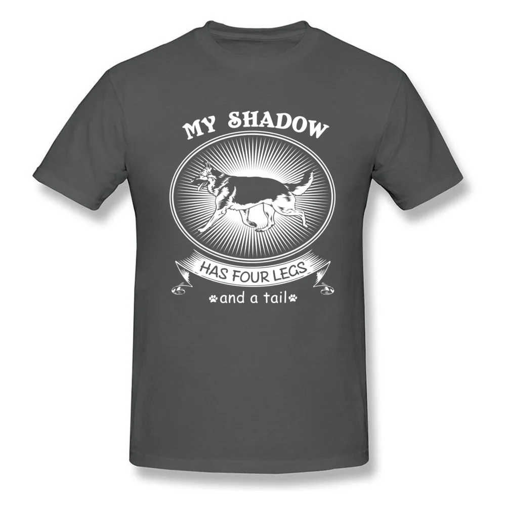 3D Printed 100% Cotton Fabric Men's Short Sleeve Tops & Tees Casual Summer/Fall Top T-shirts New Arrival Round Collar Tee-Shirt German Shepherd Dog Funny Art My Shadow Has Four Legs and A Tail carbon