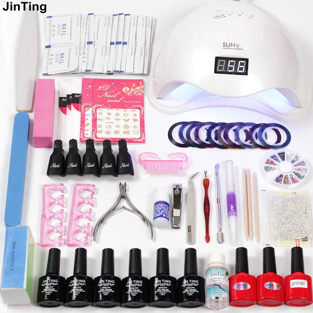 

Set for Manicure Set Nail diamond ornament 45w/80w Led Nail Lamp 10pcs Nail Polish Gel Varnish Set Lacquer for Nail kit