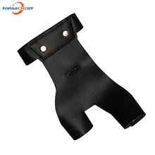 Archery Left Hand Finger Guard Black 2 Fingers Leather Glove for Traditional Longbow Recurve Bow Hunting