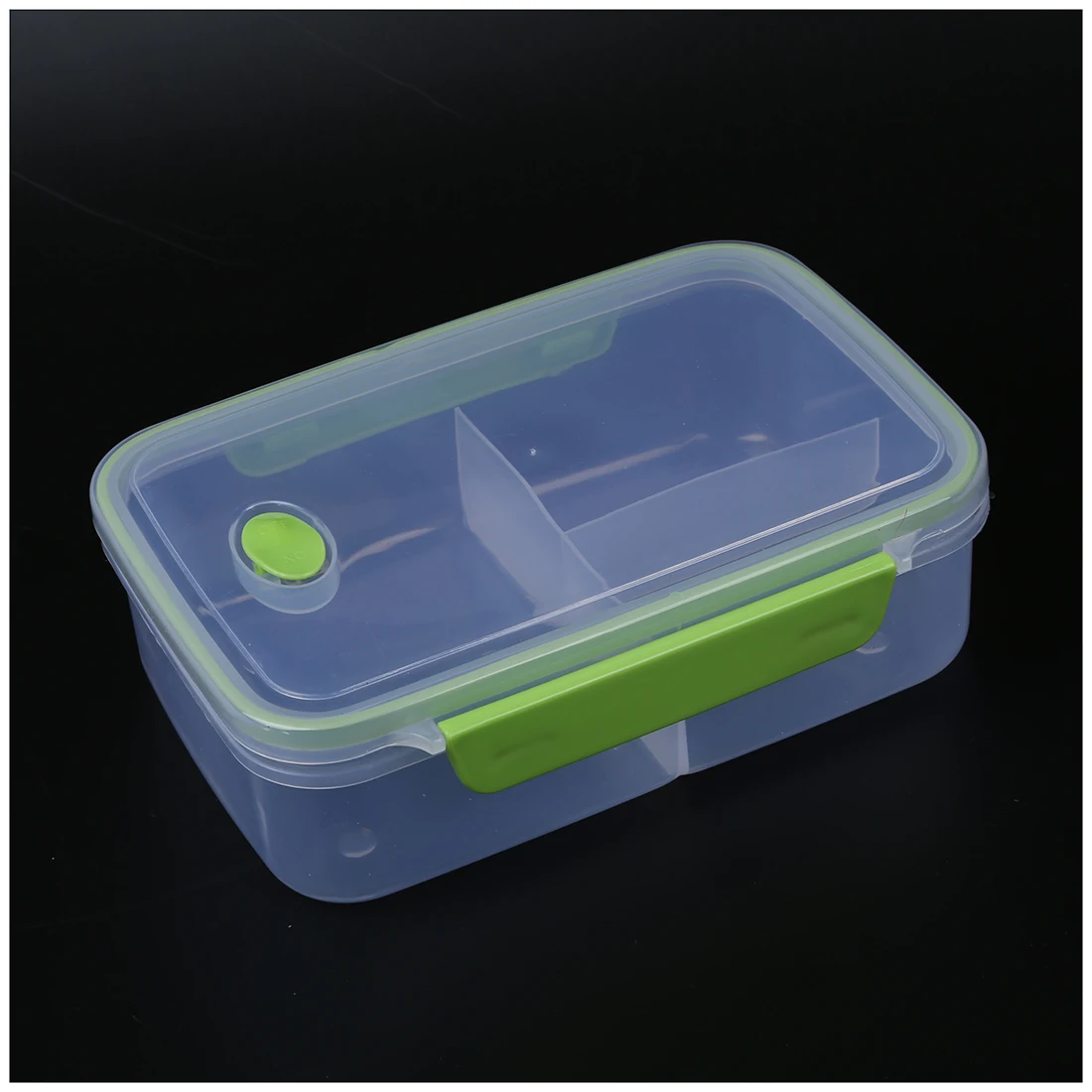 Transparent Three Compartments Lunch Bento Food Box Snack Container