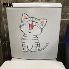 YOJA 17,8*23,8 см цвет мультфильм кошка туалет наклейки на сиденья украшения дома комнаты T1-0055
