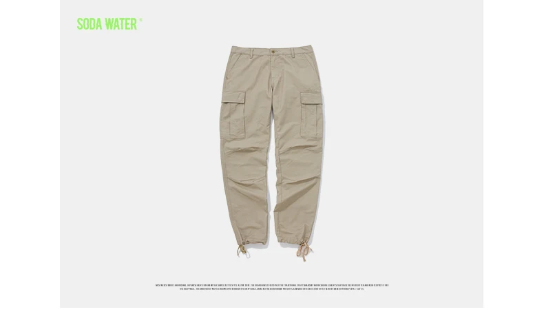 Повседневные брюки-карго на завязках на лодыжке с карманами, модные повседневные уличные брюки из хлопка для мужчин 9326S