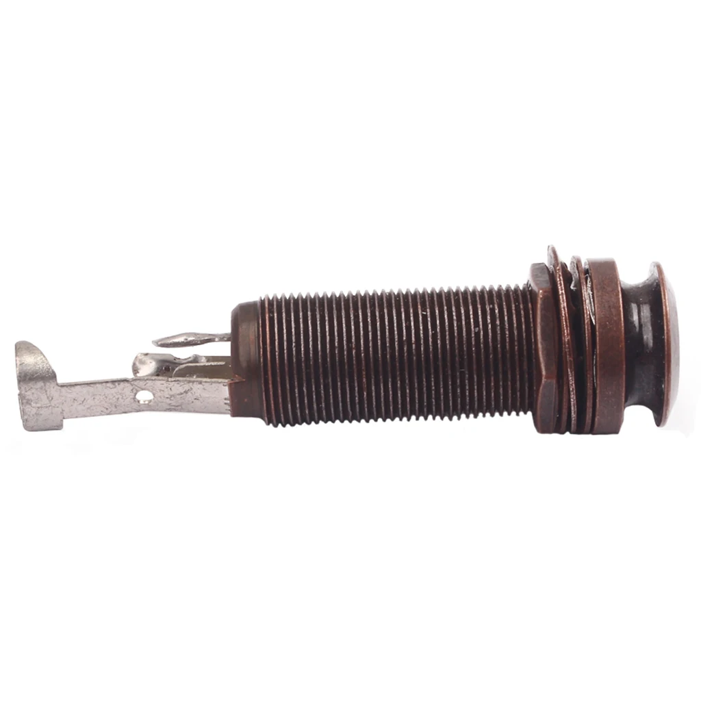 Copper 6.35mm 1/4 ' Endpin Jack Stereo Output End Pin Jack Socket for Electric Guitars Bass