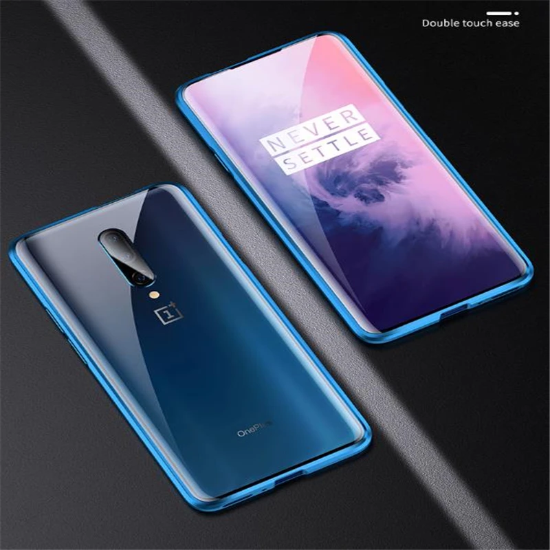 

Mzxtby Luxury Full Body Protective Front+Back Cover Case For Oneplus 6 6T 7 Pro 1+ Magnetic Case Transparent Tempered Glass Case