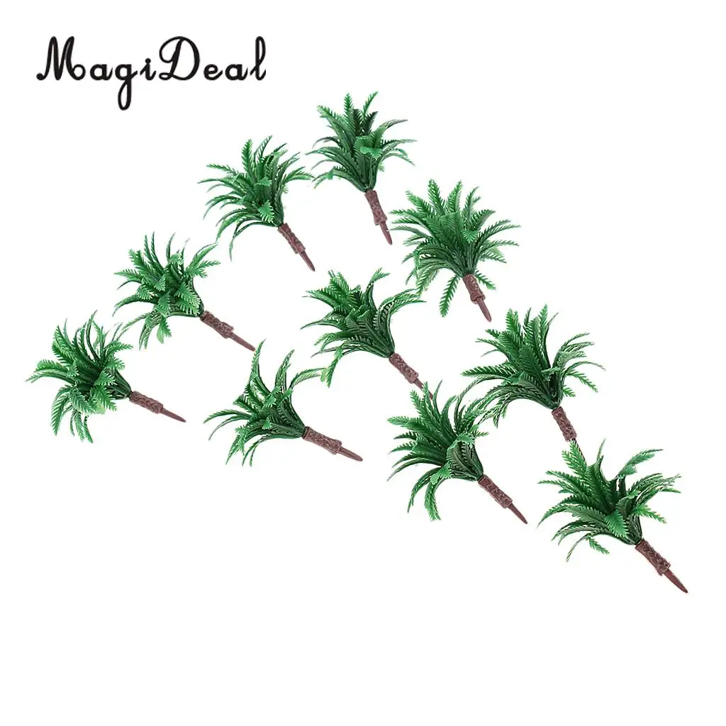 MagiDeal 10Pcs 4.5cm Green Tree Models 1/150 N for Train Railroad Railway Garden Courtyard Scenery Greenery DIY Landscape Prop