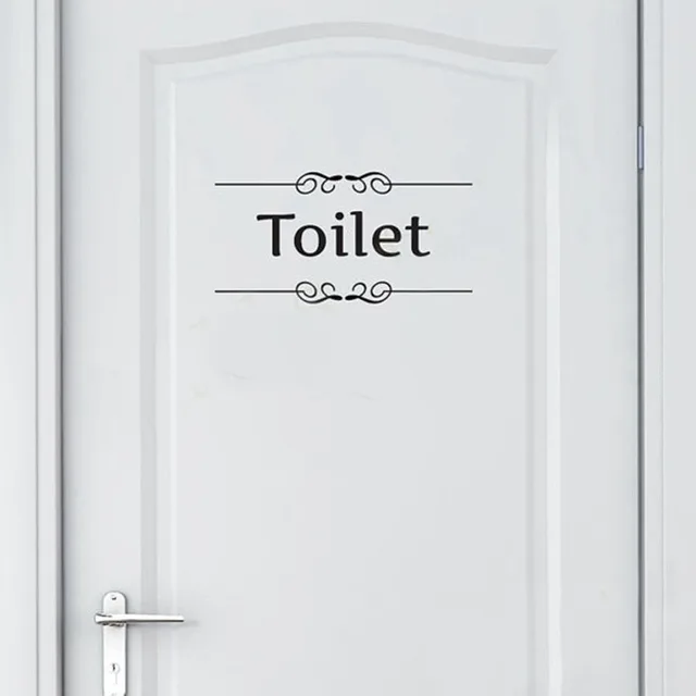 free shipping vintage wall sticker bathroom decor toilet door vinyl