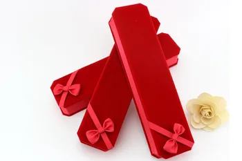 

High-grade fine rectangle Flocking box necklace pendant bracelet box