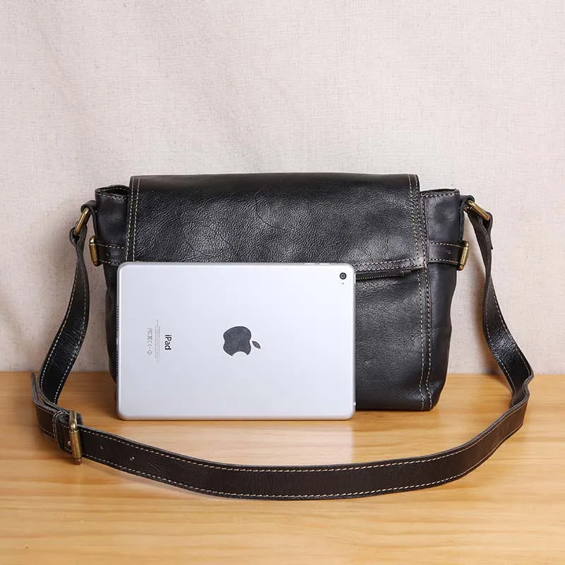 AETOO Original handmade vintage leather men's bag top layer leather shoulder Messenger bag British vegetable tanned skin