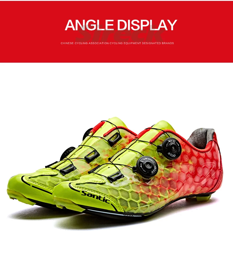 Santic обувь для велоспорта Pro Racing Team, обувь для шоссейного велосипеда, сверхлегкая самозапирающаяся велосипедная обувь из углеродного волокна, Zapatillas Ciclismo