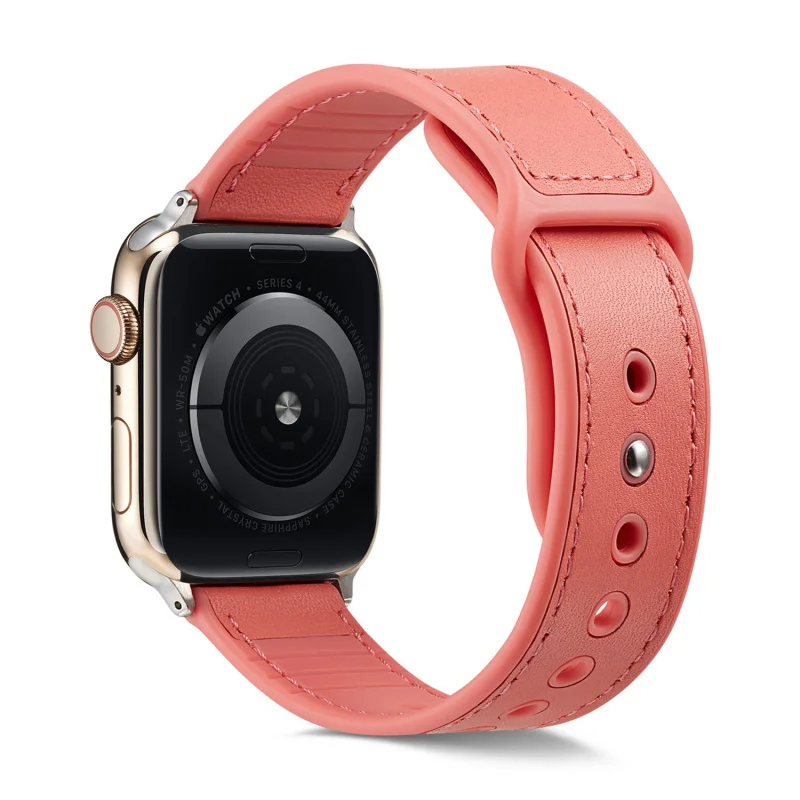 Ремешок для Apple Watch 38 мм 40 мм 42 мм 44 мм ремешок на застежке кожаный силиконовый браслет для iWatch ремешок для часов серии 2 3 4 спортивный браслет - Цвет ремешка: Pink