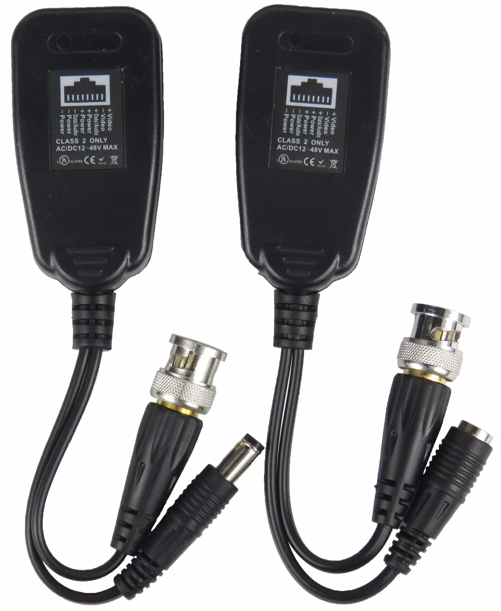 STARAUDIO 2 пары CCTV Coax BNC Video Power Audio RJ 45 Balun приемопередатчик для CAT5e 6 защитный