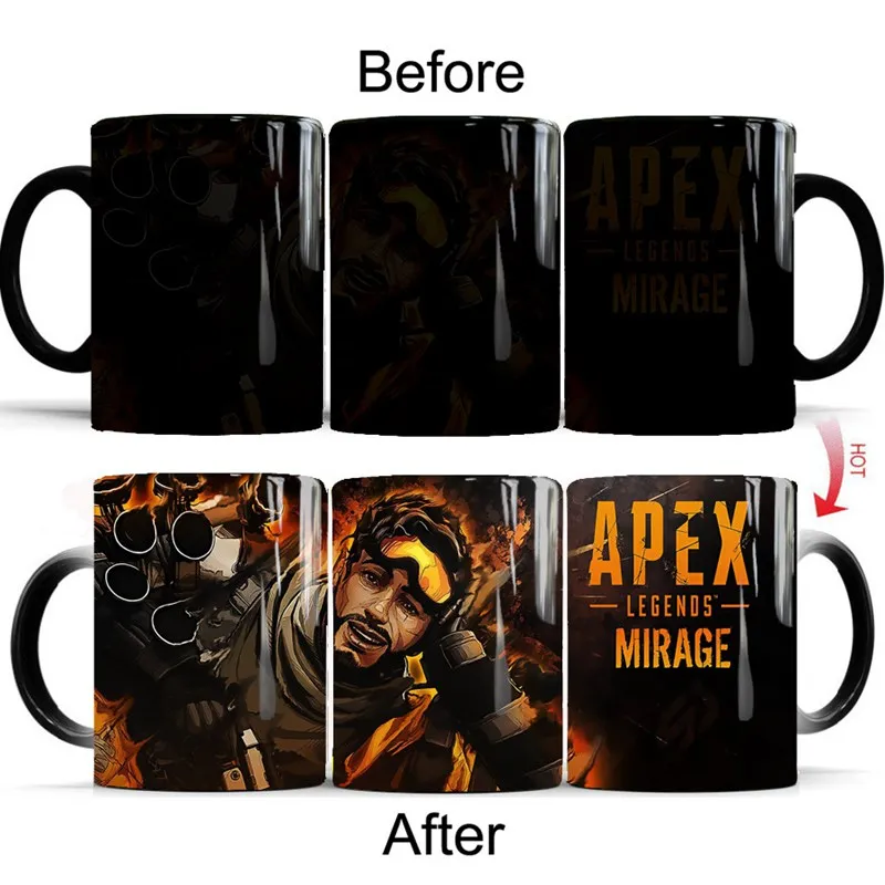 

1pcs Legends Color Changing Mug For Apex Game Boy 350ml Heat Reveal Ceramics Coffee Cup Novelty Magic Cup Gift