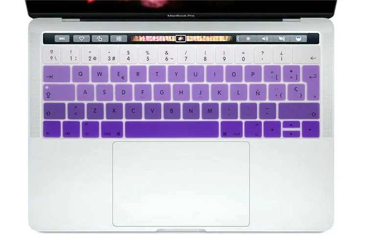 Европейская Испанская версия чехол для клавиатуры для нового MacBook Pro 1" A1706 и Pro 15" A1707 с сенсорной панелью( релиз) протектор