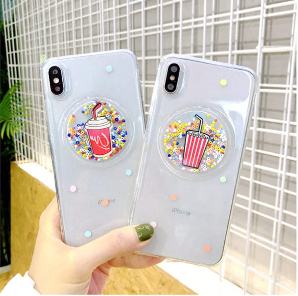 

Gimfun Summer Candy Drink Phone Case for Iphone Xs X Xsmax Xr Case Glitter Tpu Phone Case for Iphone 7 6s 8 Plus Back Cover
