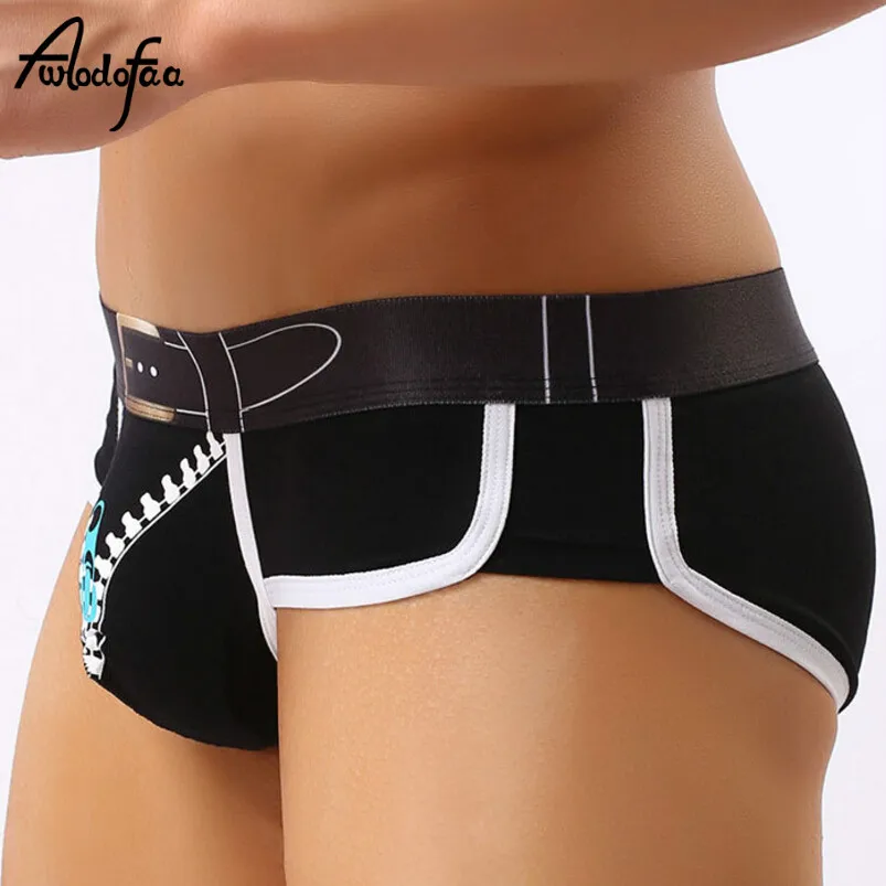 

Hot sell 2018 new men's briefs shorts leather belt personality male underwears fashion sexy men trunk stretch man cotton panties