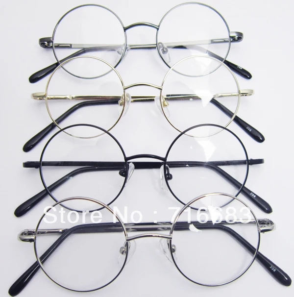 

42mm 4 pieces/Lot Retro Vintage Eyeglass Frame Glasses Harry Potter Round Eyeglass Frames Black Gold Silver Gun Grey Optical RX