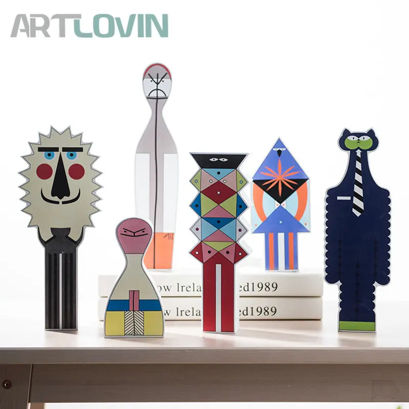 

Modern Abstract Wooden People Figurines Creative Wood Monsters Miniatures Ornaments For Home Decor Cute Kids Gift New Arrival