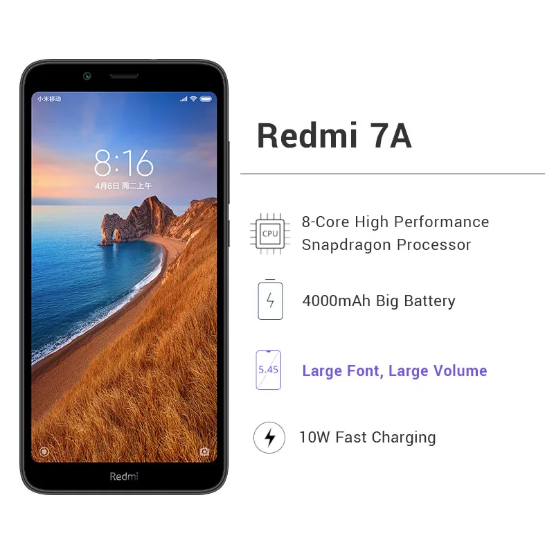 В наличии глобальная версия Xiaomi Redmi 7A 2 ГБ 32 мобильный телефон 5 45 &quotSnapdragon 439