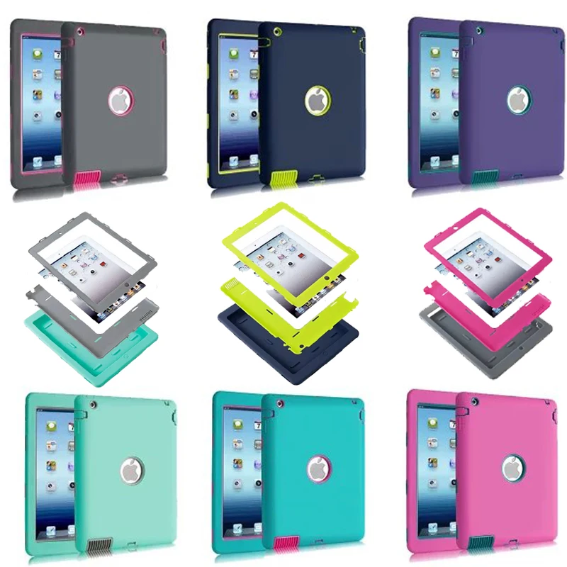 

Luxury Heavy Duty Silicone Tablet Case Cover For Apple iPad 2 3 4 Shockproof Protective Cases