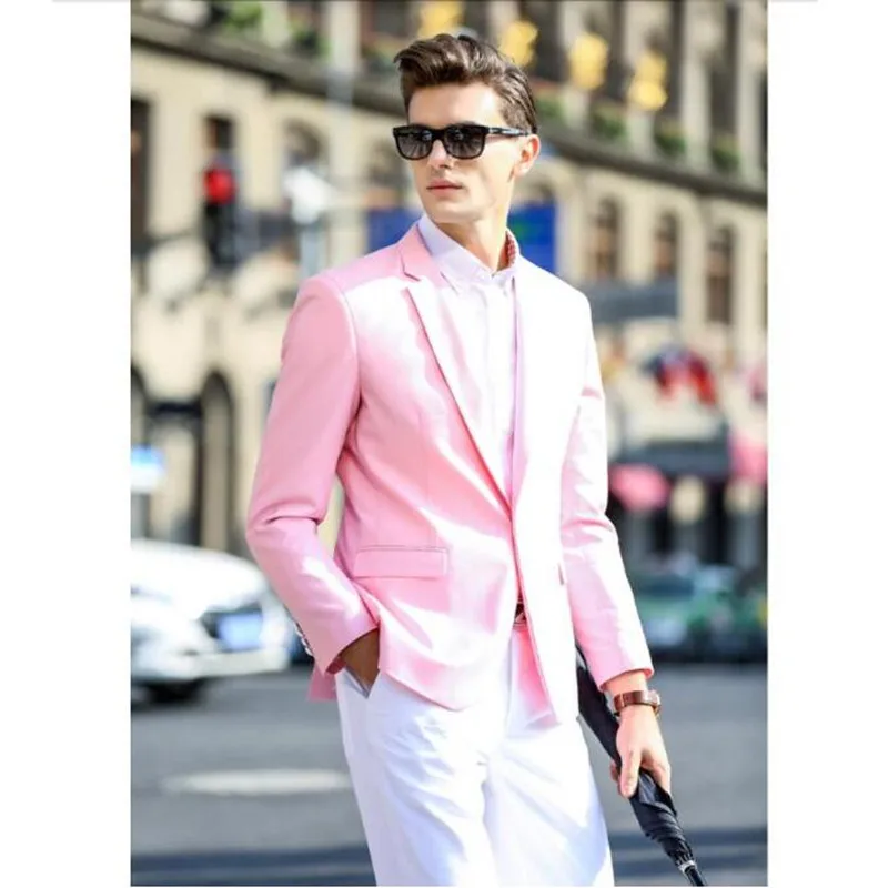 Розовый мужской костюм, пальто с отворотами, с пряжкой, для отдыха, костюм для дня рождения, для семьи, вечерние, для мужчин, модный, индивидуальный