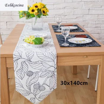 

Free Shipping 30x140cm Big Leaves Table Runner For Home Hotel Party Wedding Decoration
