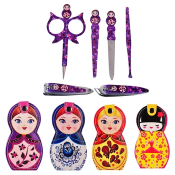 

6Pcs Nail Clipper Kit Nail Care Set Pedicure Scissor Tweezer Knife Eyebrow scissors Manicure Set Tools