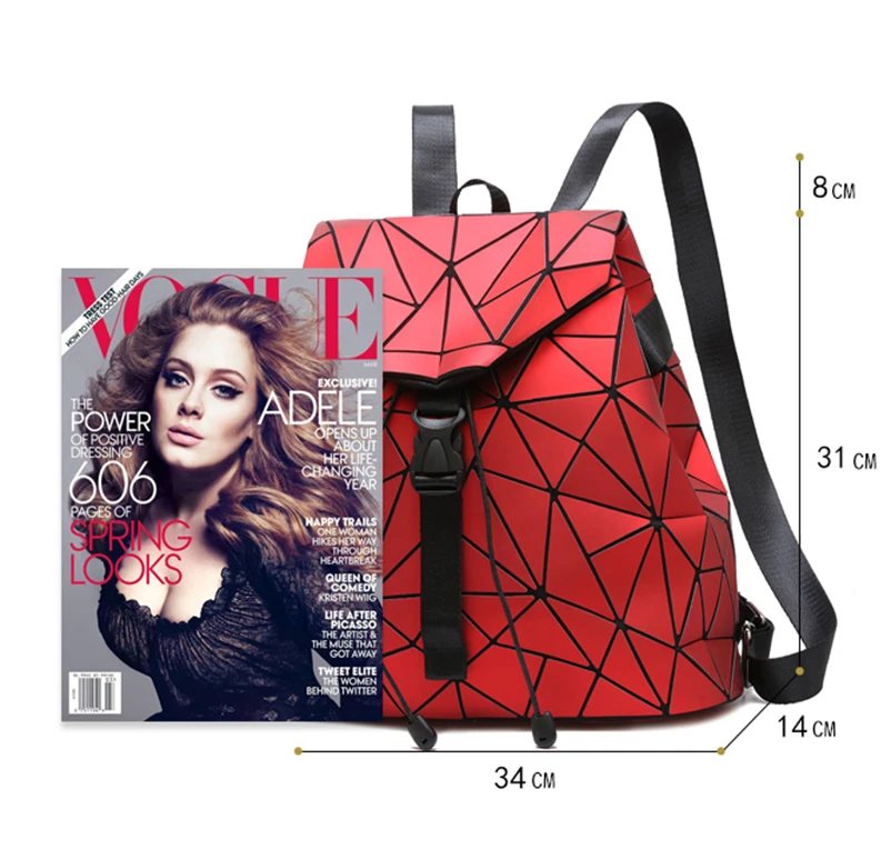 Nevenka Diamond Lattice Backpack Women Backpack Leather Creative Geometric Backpacks Drawstring Backpacks for Teenager Girl 201819