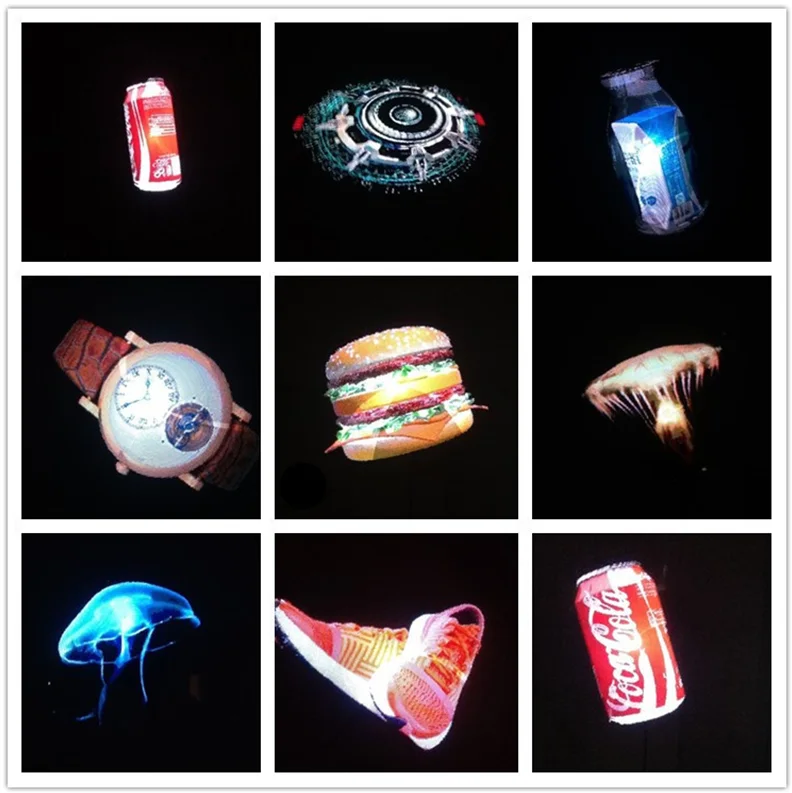 APP operation high pixel 3D fan holographic advertising machine naked eye 3D air imaging projector can customize display image