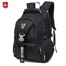 Брендовый Швейцарский рюкзак, мужской водонепроницаемый рюкзак 17 дюймов для ноутбука, черный Оксфорд, деловая дорожная сумка, многофункциональные школьные сумки, mochila
