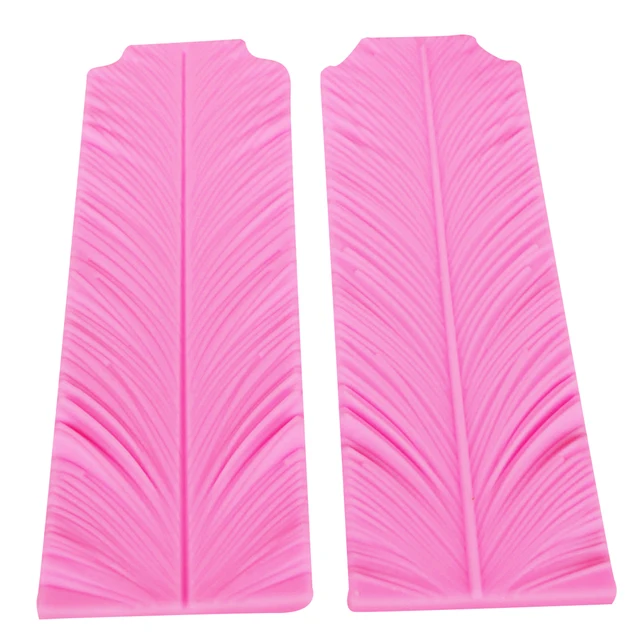 Sophronia M427 Új 2Pcs Leve Peacock Toll Szilikon Penész Border Dekorációs Torta Díszítő Szerszám Gumpate 19,6*6,3*0,7 Cm - Image 5