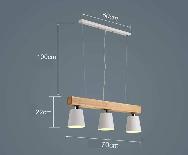 Столовая, дерево подвесной светильник E27 держатель подвесной светильник Железный Абажур креативный современный ресторан кухня Остров светильник ing - Цвет корпуса: 3 heads white