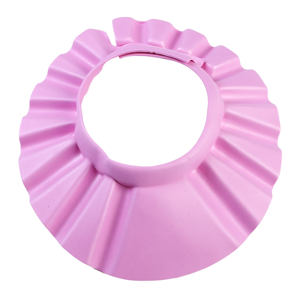 Новинка, безопасная шапочка для купания и душа для новорожденных, шапочка для мытья волос, регулируемая эластичная Кепка для шампуня - Цвет: Розовый