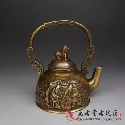 Античный медный чайник Фу, Лу, шоу чайник украшения