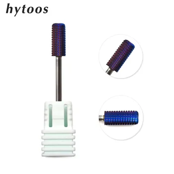 

HYTOOS Two-way Tungsten Carbide Nail Drill Bits 3/32" Purple Coating Barrel Milling Cutter Drill Accessories Manicure Bits Tool