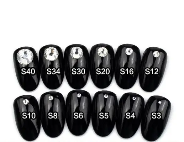 1440 قطعة/الحزمة SS3 (1.3 مللي متر) كريستال متعدد الألوان غير الإصلاح 3D مسمار الفن الأحجار أحجار الراين المسطحة زجاجة طلاء أظافر الفن زينة