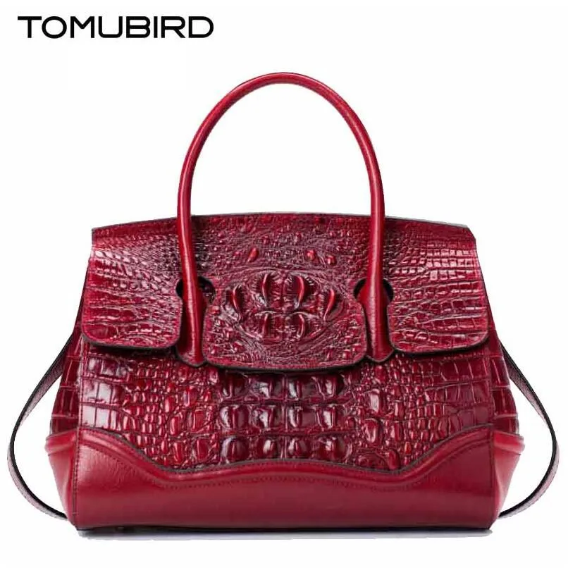 2017 new fashion crocodile pattern brand atmosphere handbag luxury Genuine Leather Platinum package Shoulder Messenger Bag