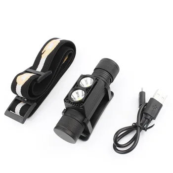 1100LM LED Headlight Mini White Light Head Torch USB Charger 18650 Battery Headlamp Camping Hunting Flashlight 2