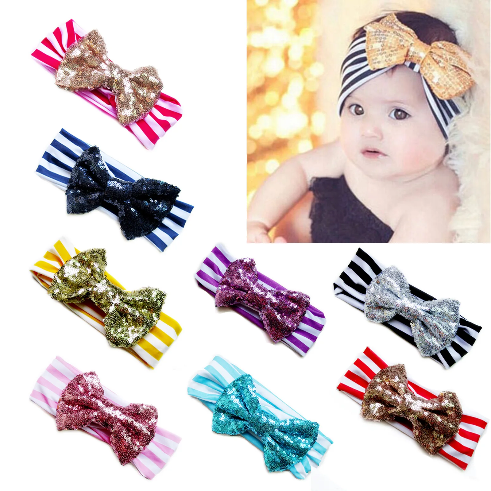 Baby Girl Hair Accessories Deal Fashion Children Cute Sequins Sequined