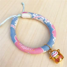 Collier pour animaux de compagnie chats chiens travail manuel Style japonais fait à la main réglable collier imprimé cravate chaton chat accessoires(China)