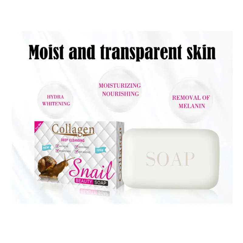 

Snail soap, oil control, moisturizing, anti-allergic, strengthen skin, clean stains and protect skin, whitening and moisturizing