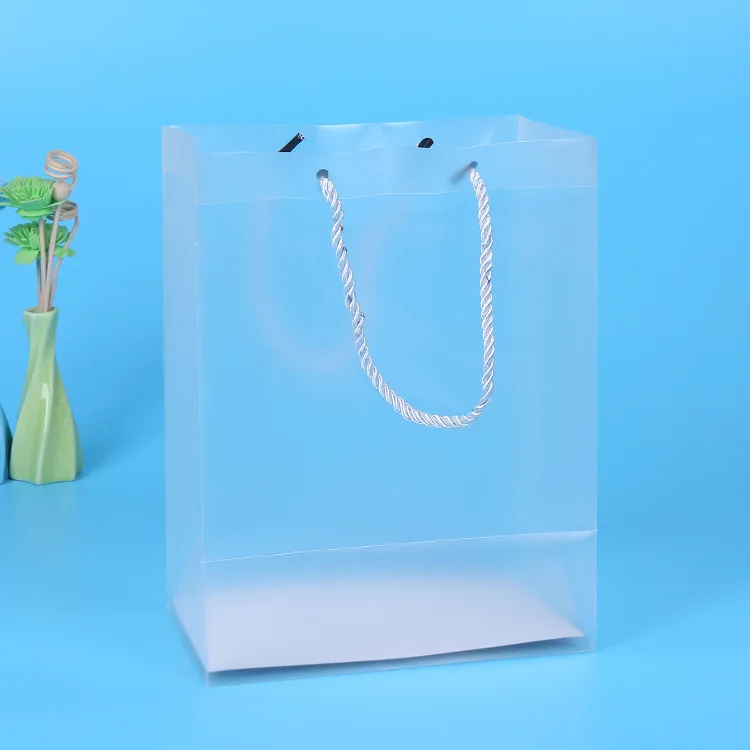 500pcs 19*7*27cm Frosted PP Plastic Gift Tote Packaging Bags with