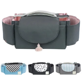 

Portable Baby Stroller Hanging Storage Bag for Diapers Feeder Multiple Pockets Stroller Organizer S7JN