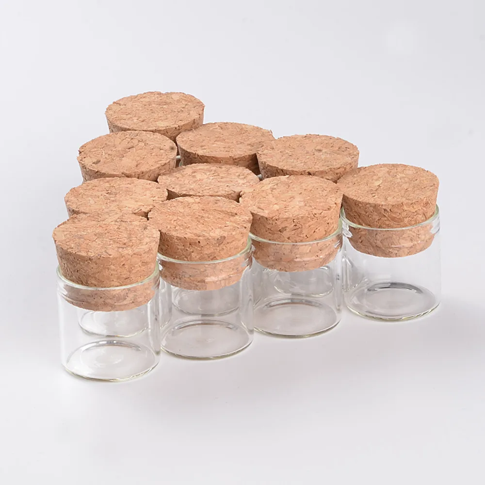5ml 10ml 12ml Mini Glass Vials Jars In Vitro Bottles With Corks Stopper Glass Test Tube Transparent Mason Jars Bottles 100pcs