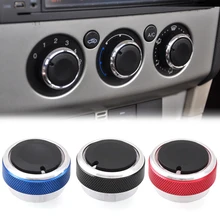 3 unids/set 4 colores coche AC perilla aleación de aluminio aire acondicionado interruptor de Control de temperatura accesorios adecuados para Ford para el enfoque