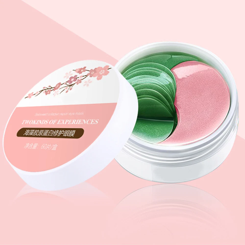 

New 60pcs Cherry Blossoms&Aloe Collagen Eye Mask Face Anti Wrinkle Gel Sleep Mask Eye Patch Collagen Moisturizing Eye Mask Care