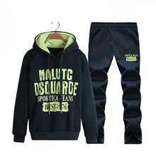 Повседневные Костюмы Для мужчин Повседневные Костюмы с капюшоном мужские костюмы С длинными рукавами пальто и Брюки Для мужчин спортивный костюм