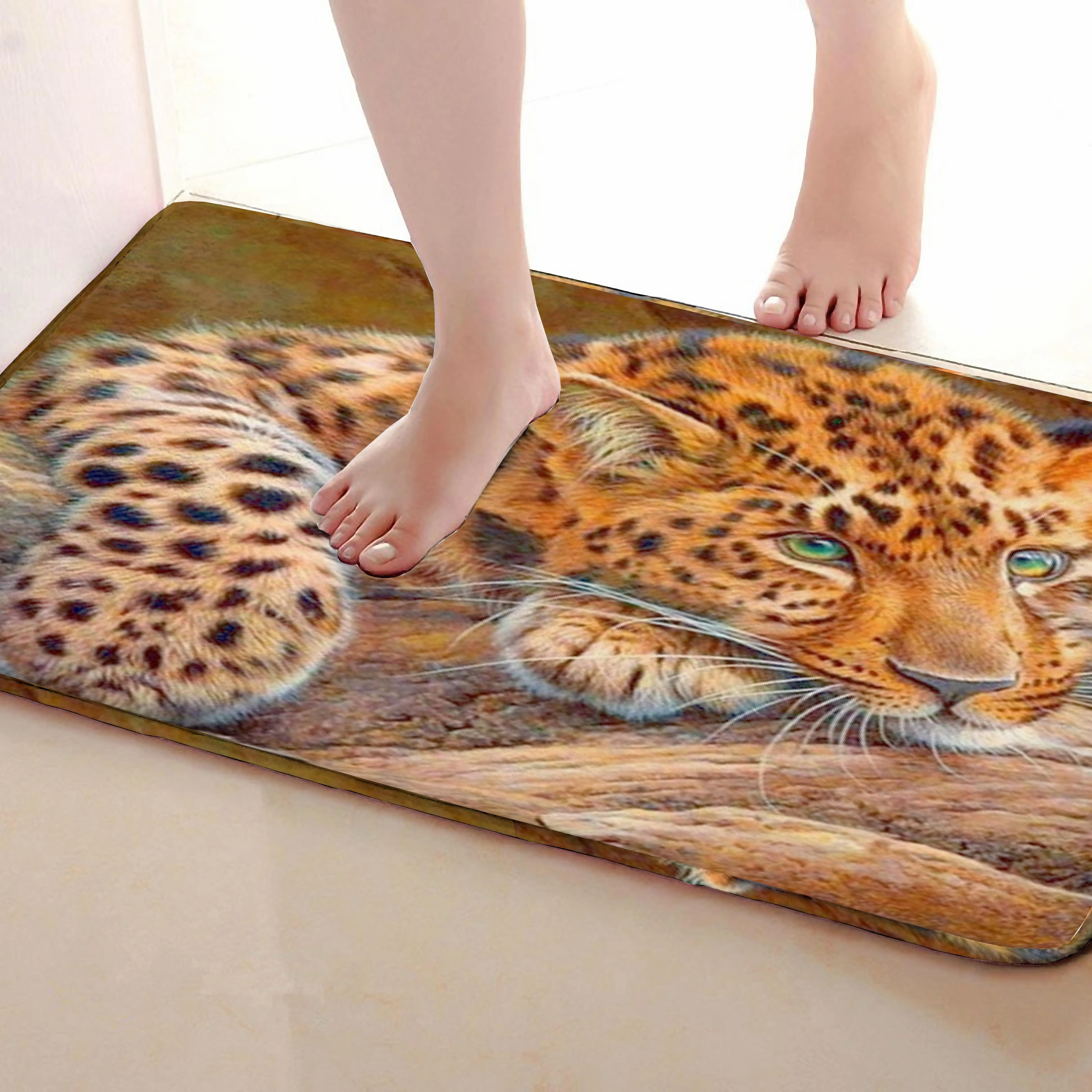 Leopard Style Outdoor Mats,Funny Anti skid Bath Mat, Doormats,Door