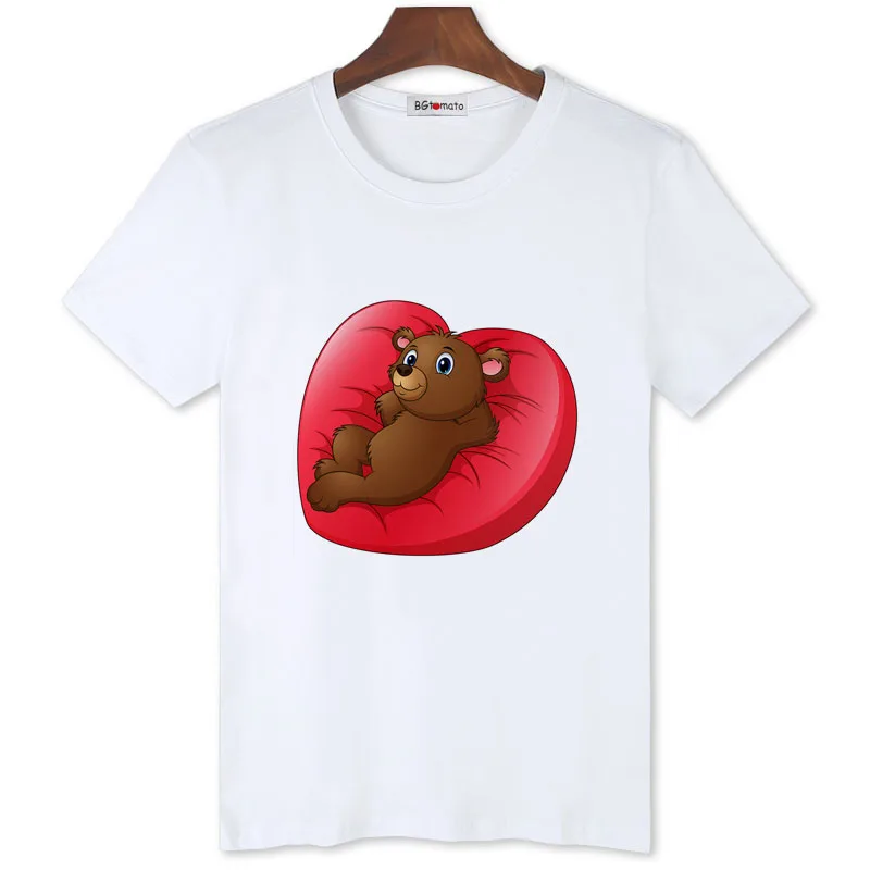 

BGtomato super cool lovely bear funny t-shirt men new style cute tops summer cool casual tshirt cheap sale original brand shirt