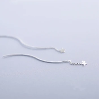 

Star Tassel Ear Line 925 Sterling Silver Temperament Korea Exquisite Personality Fashion Female Dangle Earrings SEA292